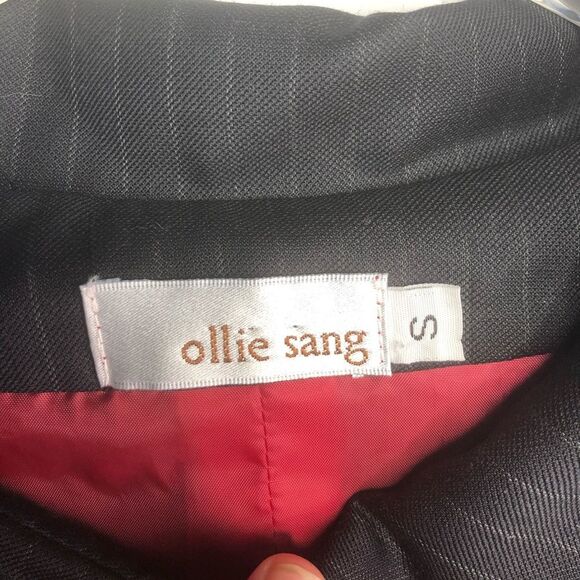 Ollie Sang Blazer Black Pinstripe with Back Design - Picture 3 of 8